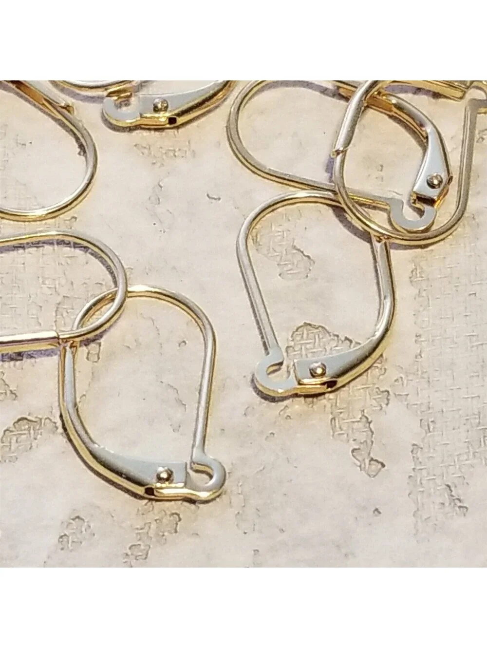 Gold 14K Plated Open Half Loop Leverback Earwires Earring Hooks Findings 10 pcs